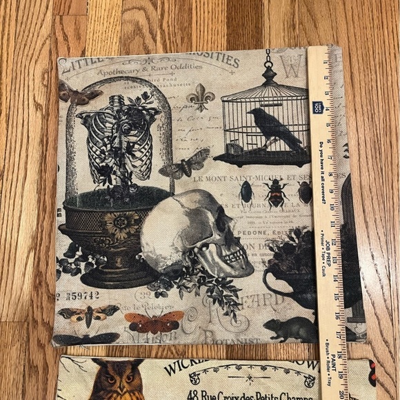 NWOT Lot of Skull Design Pillow Case 17” Square Zip Closure - Picture 3 of 4